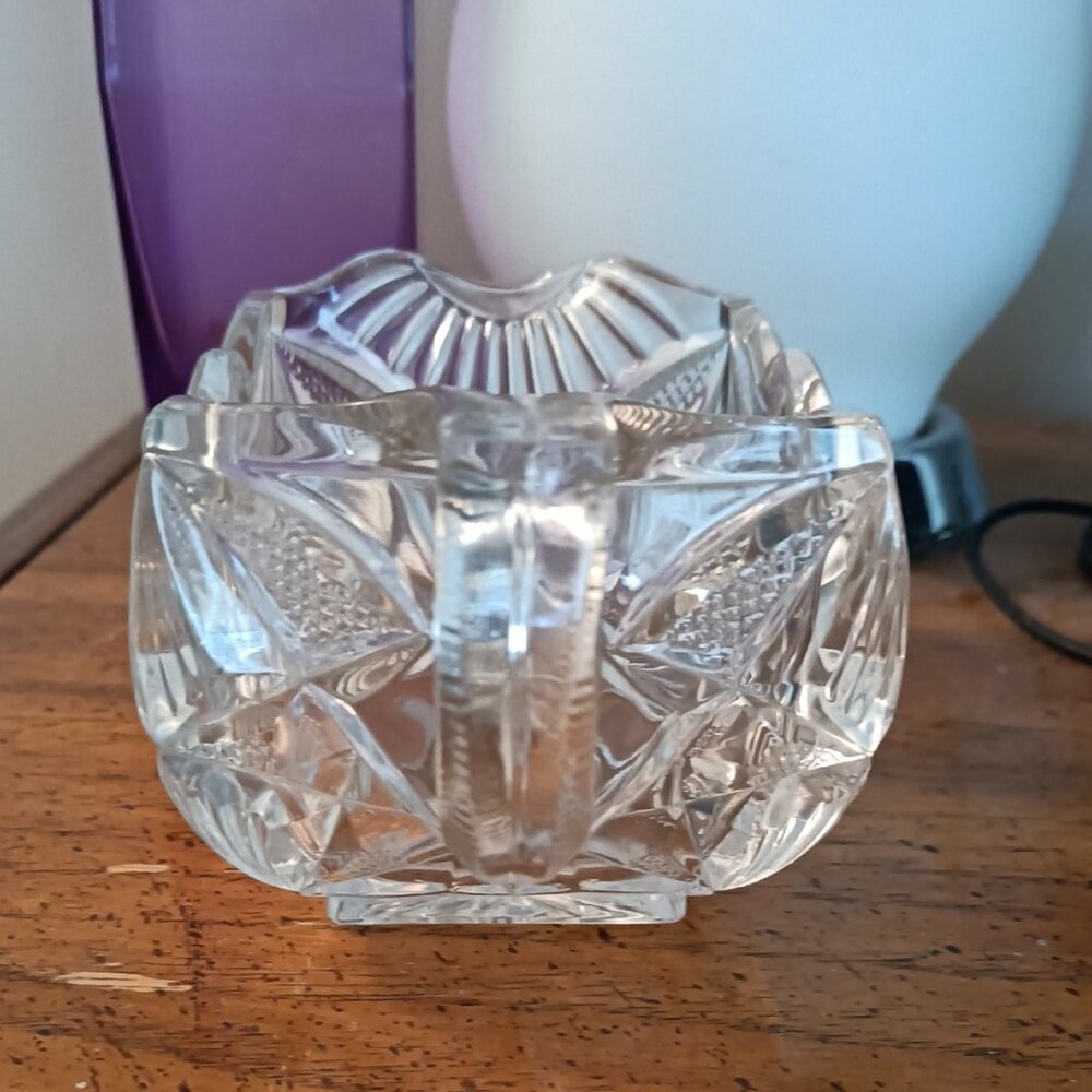 Vintage EAPG Riverside Glassworks Square Glass Creamer CROESUS Pattern - Picture 4 of 6